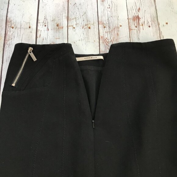 Karen Millen Black Zipper Pencil Skirt  Size 4 - Picture 4 of 9